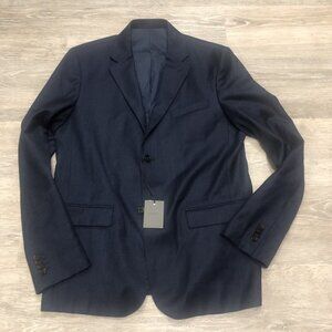 NEW Emile Lafaurie Courcelles Mens SZ 50 Navy Blue Blazer Notch Lapel Wool‎ Coat